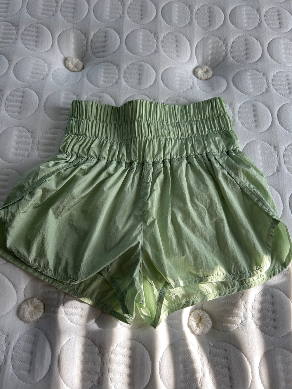 Free People- Light Green High-Waist Athletic Shorts